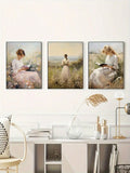Introducing the Vintage Style Canvas Poster Collection featuring a Woman in Wildflowers with a Classic Reading Theme. Enjoy the timeless beauty of vintage style art while inspiring your love for reading. The perfect addition to any book lover's home decor.