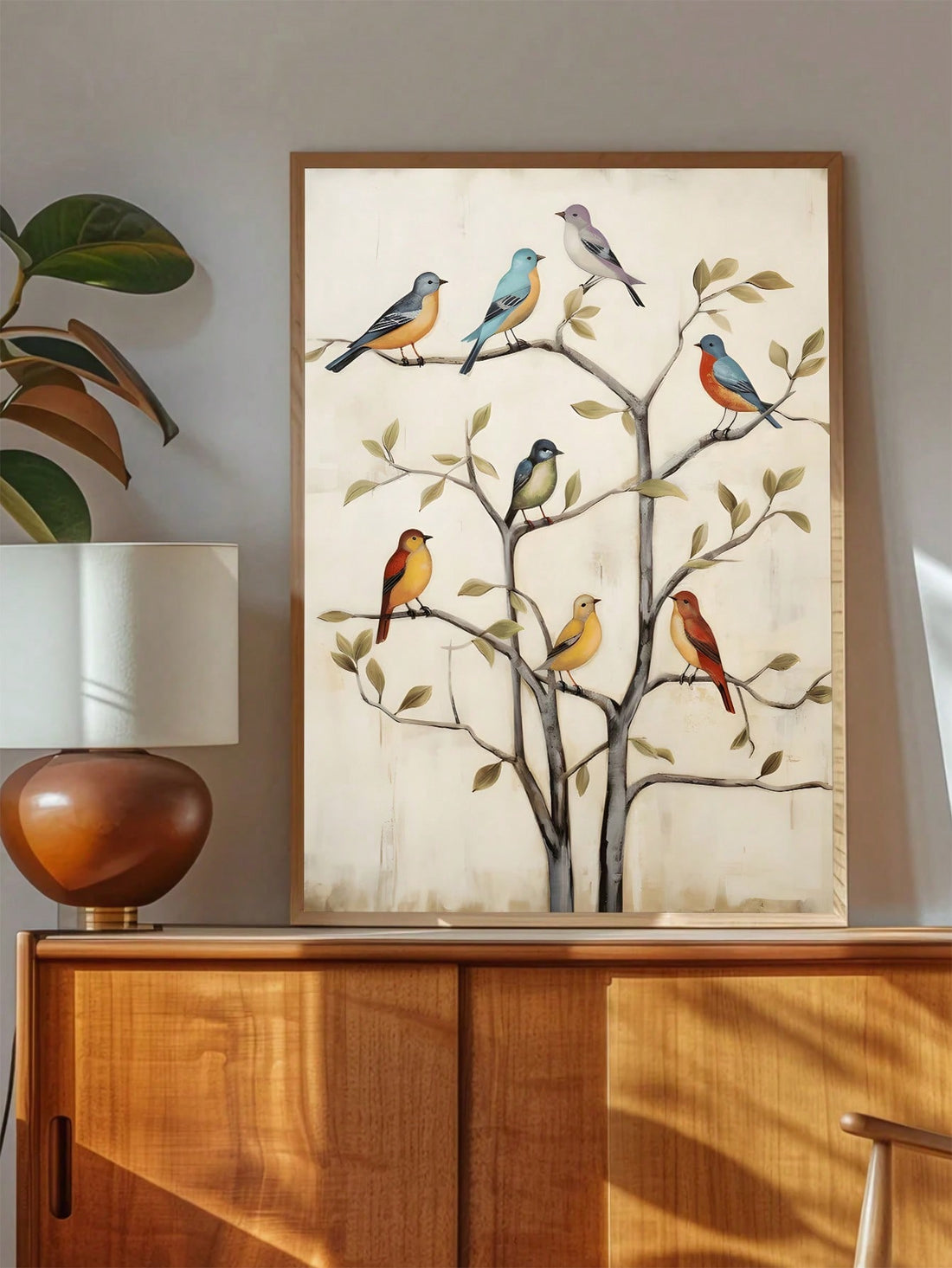 Decorate any space with this vintage swallow bird canvas art. With a colorful and retro design, this wall decor adds a unique touch to any room. Made with high-quality canvas, this piece will last for years to come. Transform your space into a work of art with this vintage wall decor.