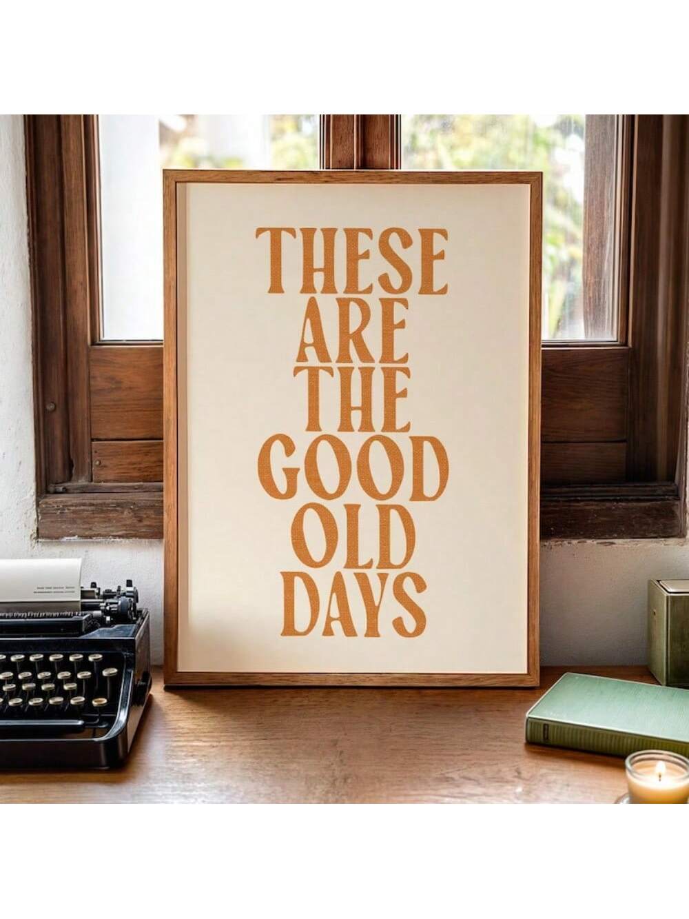 Celebrate life's meaningful moments with this vintage-inspired art print featuring the timeless phrase "These Are The Good Old Days." Crafted with a nostalgic aesthetic, this piece brings warmth and perspective to any space. Perfect for living rooms, bedrooms, offices, or creative studios, it serves as a daily reminder to appreciate the present. The classic design complements both modern and traditional interiors, making it an ideal gift for those who value mindfulness and intentional living. Transform your