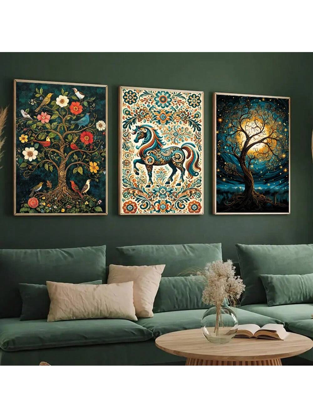 Elevate your living space with these Vintage Tree of Life and Warhorse canvas art prints, expertly crafted to bring a timeless and distinctive touch to your home decor. Each print captures intricate details and rich textures, blending classic symbolism with dynamic imagery. Perfect for those seeking to infuse their interiors with meaningful artistry and a unique aesthetic, these canvases serve as both conversation starters and elegant focal points. Durable and ready to hang, they offer an effortless way to 