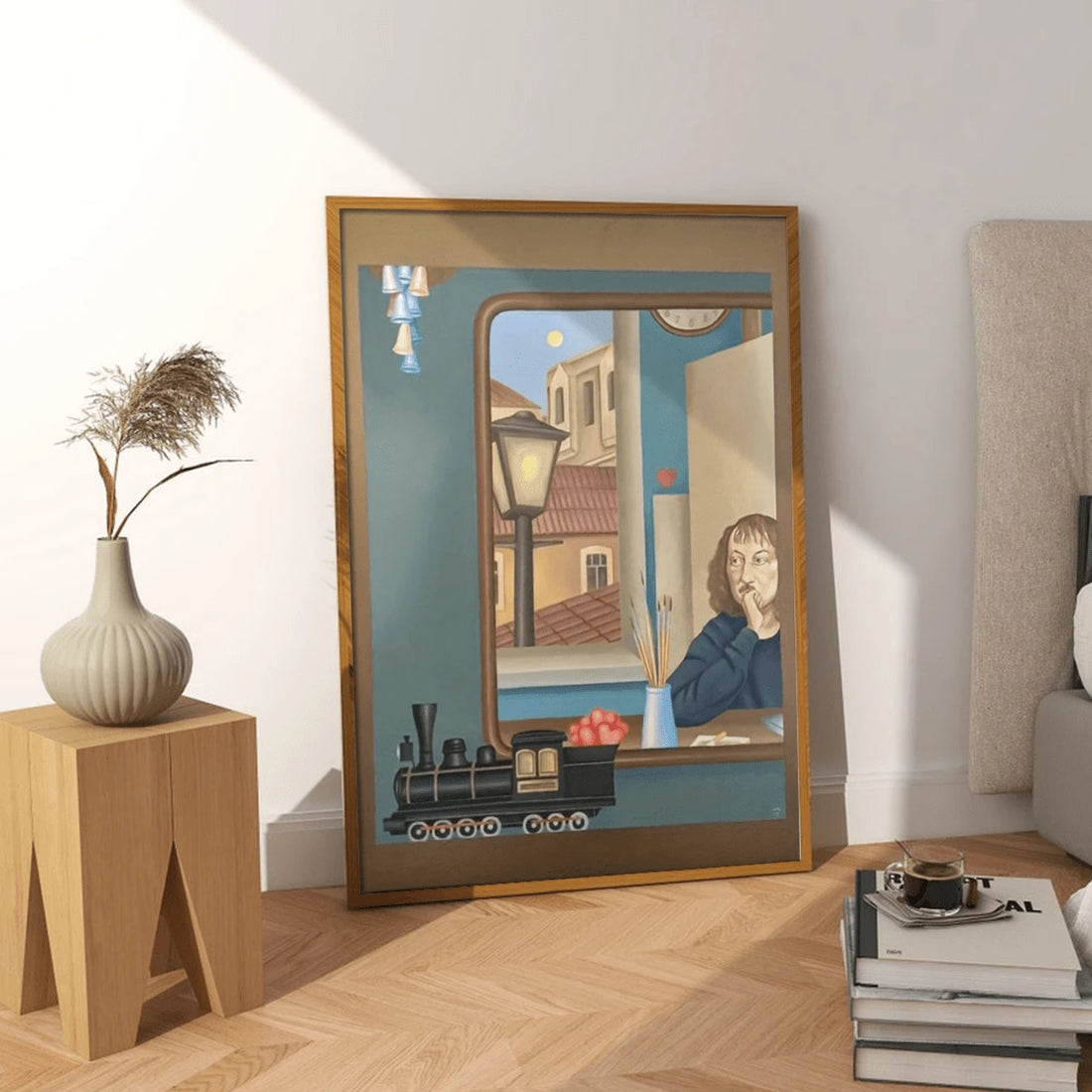 Add a touch of personality to any space with this vintage-inspired humorous landscape poster. Featuring a modern graphic design, this versatile wall art works perfectly in home offices, dorm rooms, living spaces, or as a thoughtful housewarming gift. Crafted on durable canvas, it's available framed or unframed to suit your style. The waterproof material ensures lasting quality, while the removable design makes it easy to reposition or update your décor whenever you like. Whether you're looking to brighten u