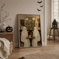 Rustic ghosts autumn Halloween canvas wall art
