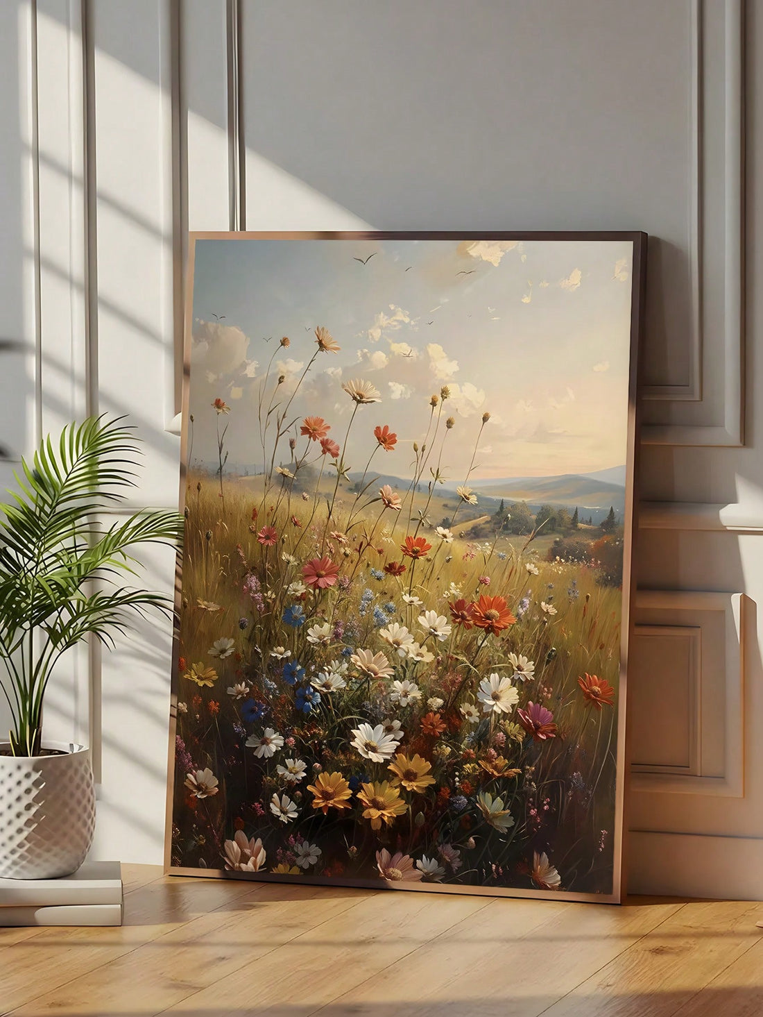 Capture the timeless beauty of nature with this Vintage Wildflower Canvas Wall Art. Featuring a rustic landscape adorned with delicate wildflowers, this piece adds a serene, natural touch to any room. Crafted on high-quality canvas, it offers durability and rich color depth, making it an ideal choice for enhancing home decor with an expert blend of vintage charm and nature-inspired elegance.
