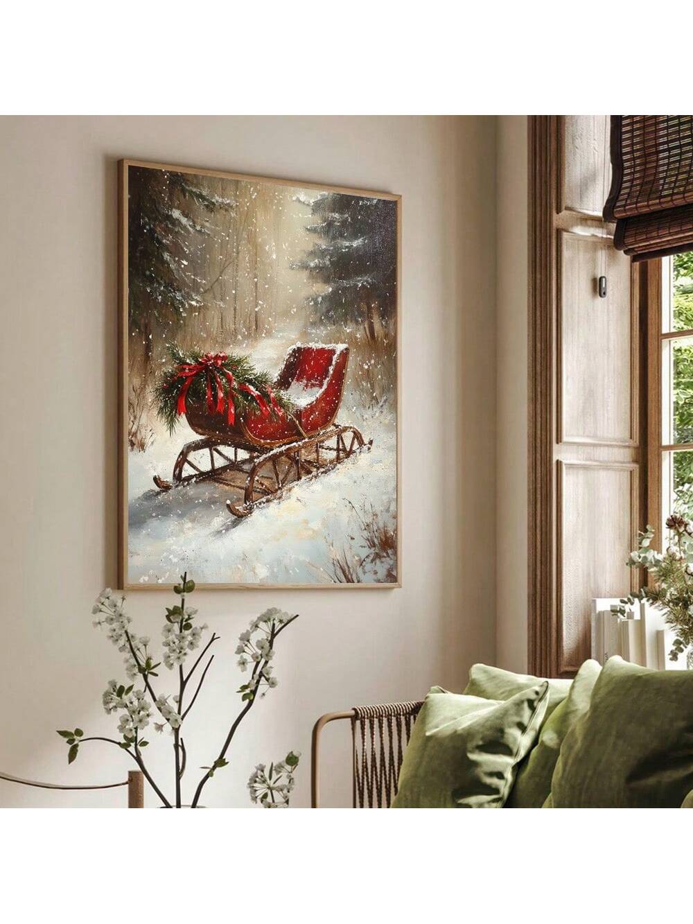 Bring timeless holiday charm to your living space with this Vintage Winter Sleigh Christmas Canvas Poster. Featuring a rustic farmhouse aesthetic, this art piece captures the essence of winter nostalgia with a classic sleigh design. Printed on high-quality canvas, it adds warmth and character to modern home décor while maintaining a sophisticated and authentic look. Ideal for enhancing seasonal ambiance, this poster effortlessly complements both traditional and contemporary interiors.