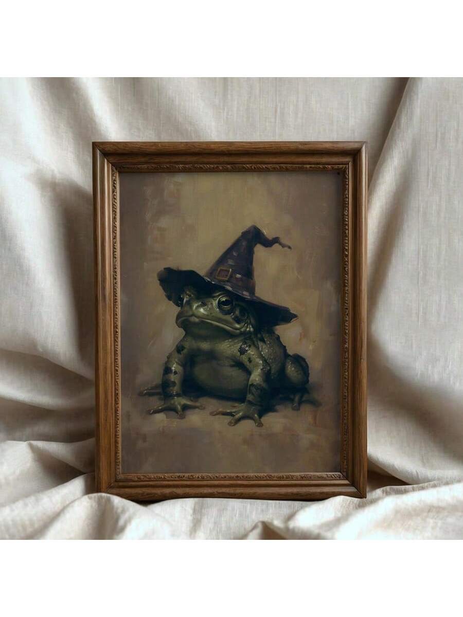 Embrace the eerie charm of the Vintage Witch Toad Wall Art, a meticulously crafted canvas print that perfectly blends gothic mystique with vintage allure. Ideal for dark academia and cottagecore enthusiasts, this piece adds a hauntingly elegant touch to any space. Its detailed design captures the enigmatic spirit of witchcraft and nature, making it a sophisticated statement for your home or study. Elevate your decor with this unique artwork that balances spooky aesthetics and timeless style.