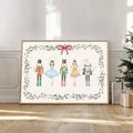 Watercolor Nutcracker Christmas canvas poster by tree