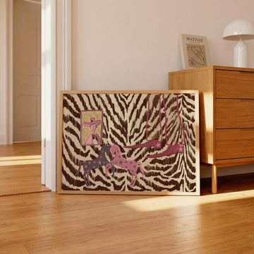Western horse zebra-print framed wall art