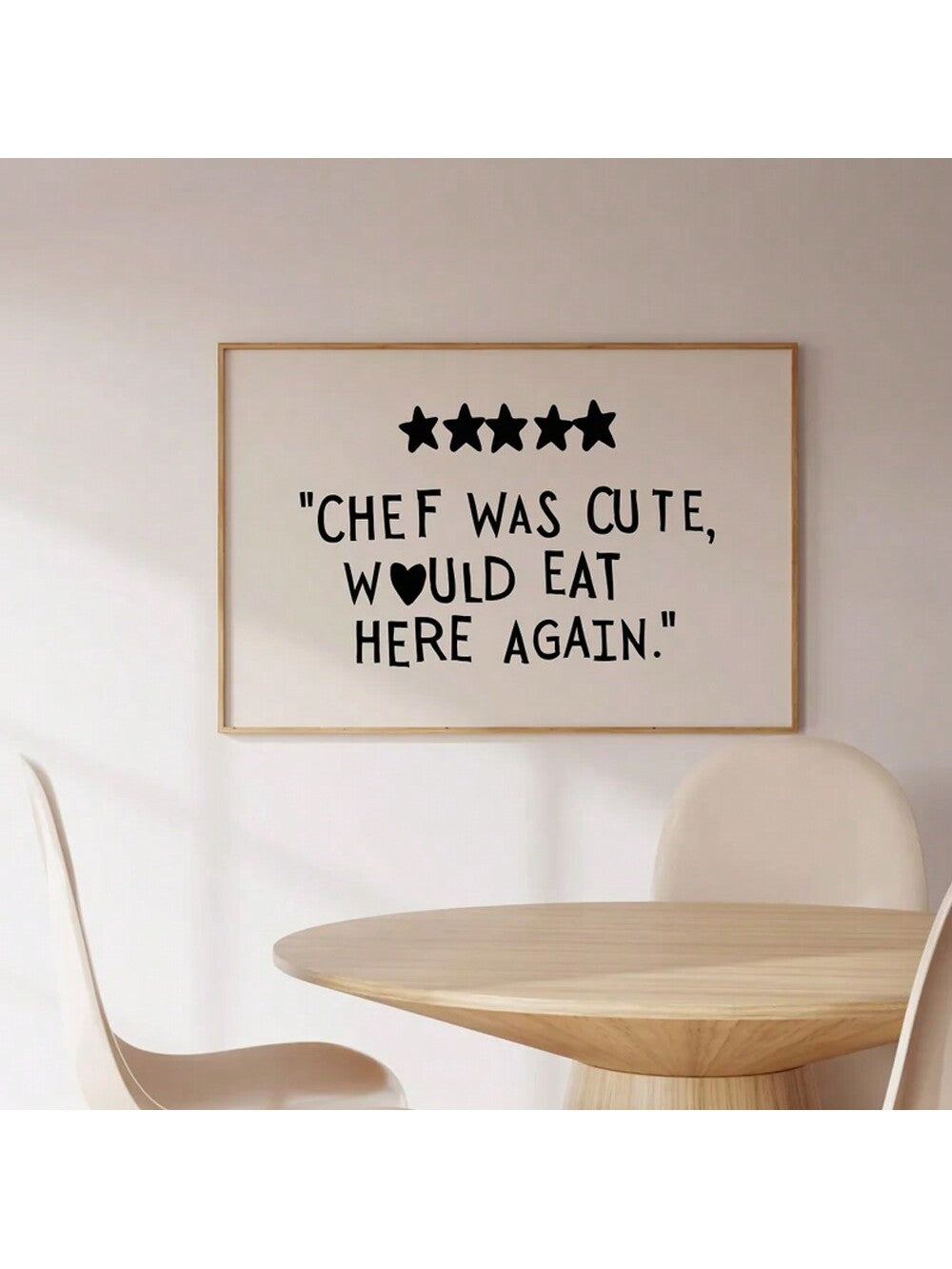 Elevate your kitchen with this charming retro-inspired wall art that celebrates culinary passion. Featuring a whimsical 5-star chef rating design, this canvas print combines vintage aesthetics with modern humor—perfect for food enthusiasts and home cooks alike. The playful composition adds personality to any kitchen space while maintaining a sophisticated, gallery-quality appearance. Ideal for creating a welcoming atmosphere that showcases your love of cooking and entertaining. A thoughtful gift for chefs, 