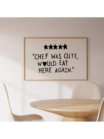 Elevate your kitchen with this charming retro-inspired wall art that celebrates culinary passion. Featuring a whimsical 5-star chef rating design, this canvas print combines vintage aesthetics with modern humor—perfect for food enthusiasts and home cooks alike. The playful composition adds personality to any kitchen space while maintaining a sophisticated, gallery-quality appearance. Ideal for creating a welcoming atmosphere that showcases your love of cooking and entertaining. A thoughtful gift for chefs, 