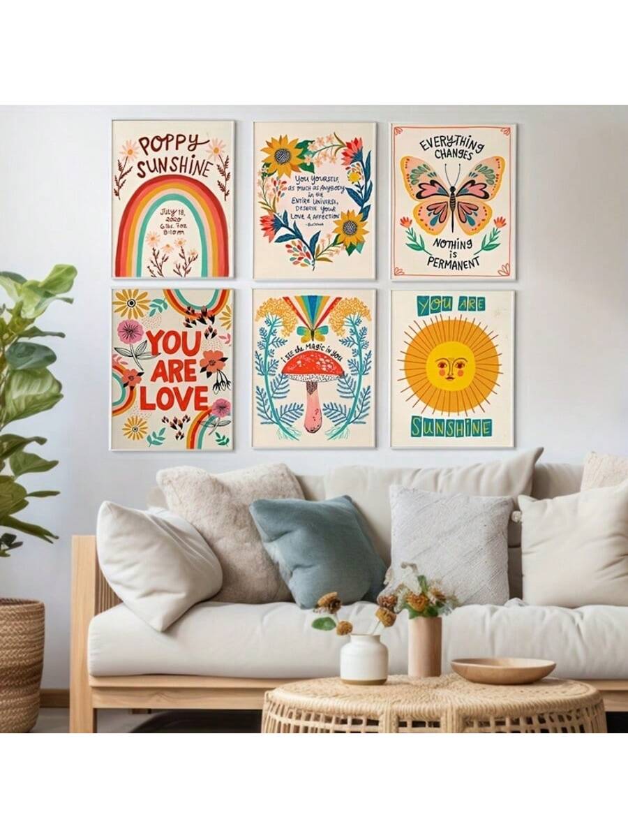 Add a charming vintage touch to your child’s space with this 6-piece canvas poster set featuring whimsical mushrooms and butterflies. Expertly printed on high-quality canvas, each piece brings timeless artistry and gentle color palettes that inspire imagination. Ideal for playrooms and nurseries, this collection transforms walls into inviting, playful environments while ensuring durable, fade-resistant décor that lasts.