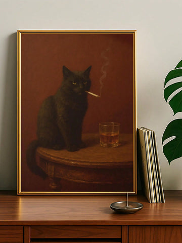 This Whimsical Black Cat Canvas Wall Art adds a distinctive touch to any space with its quirky portrayal of a smoking cat rendered in vibrant oil painting style. Crafted to bring a playful yet sophisticated vibe, it’s ideal for enhancing home interiors or bar settings. The high-quality canvas ensures durability and vivid colors, making it a standout piece that sparks conversation and complements unique décor themes.