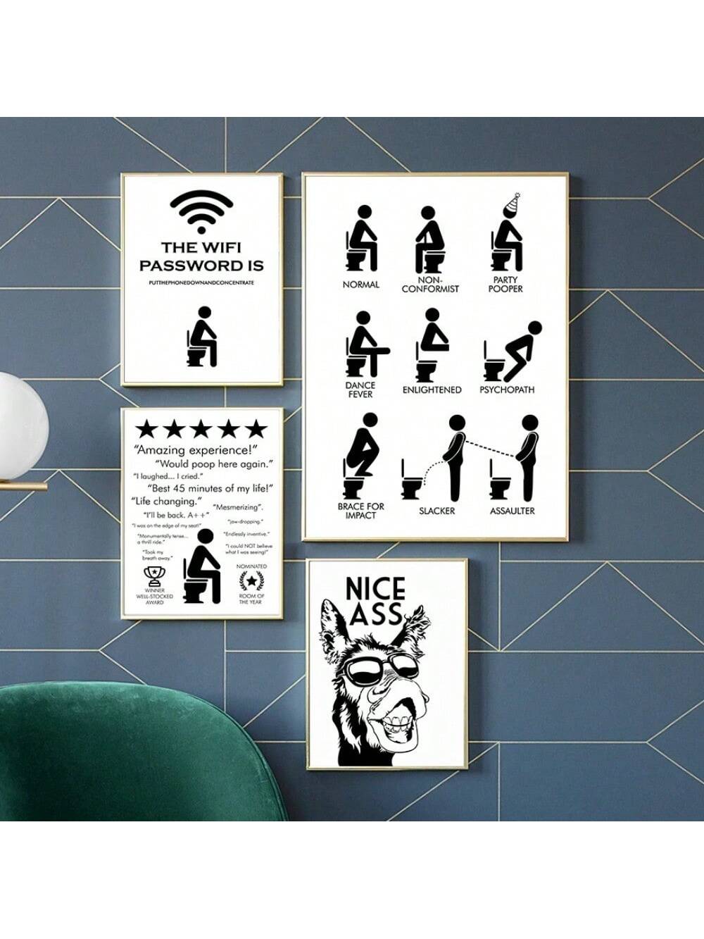 This Whimsical Black &amp; White Toilet Boy Canvas Print is the perfect addition to your home decor. With its fun Nordic design, it will add a playful touch to your living room, bathroom, or club. Made from high-quality materials, this canvas print is durable and long-lasting.