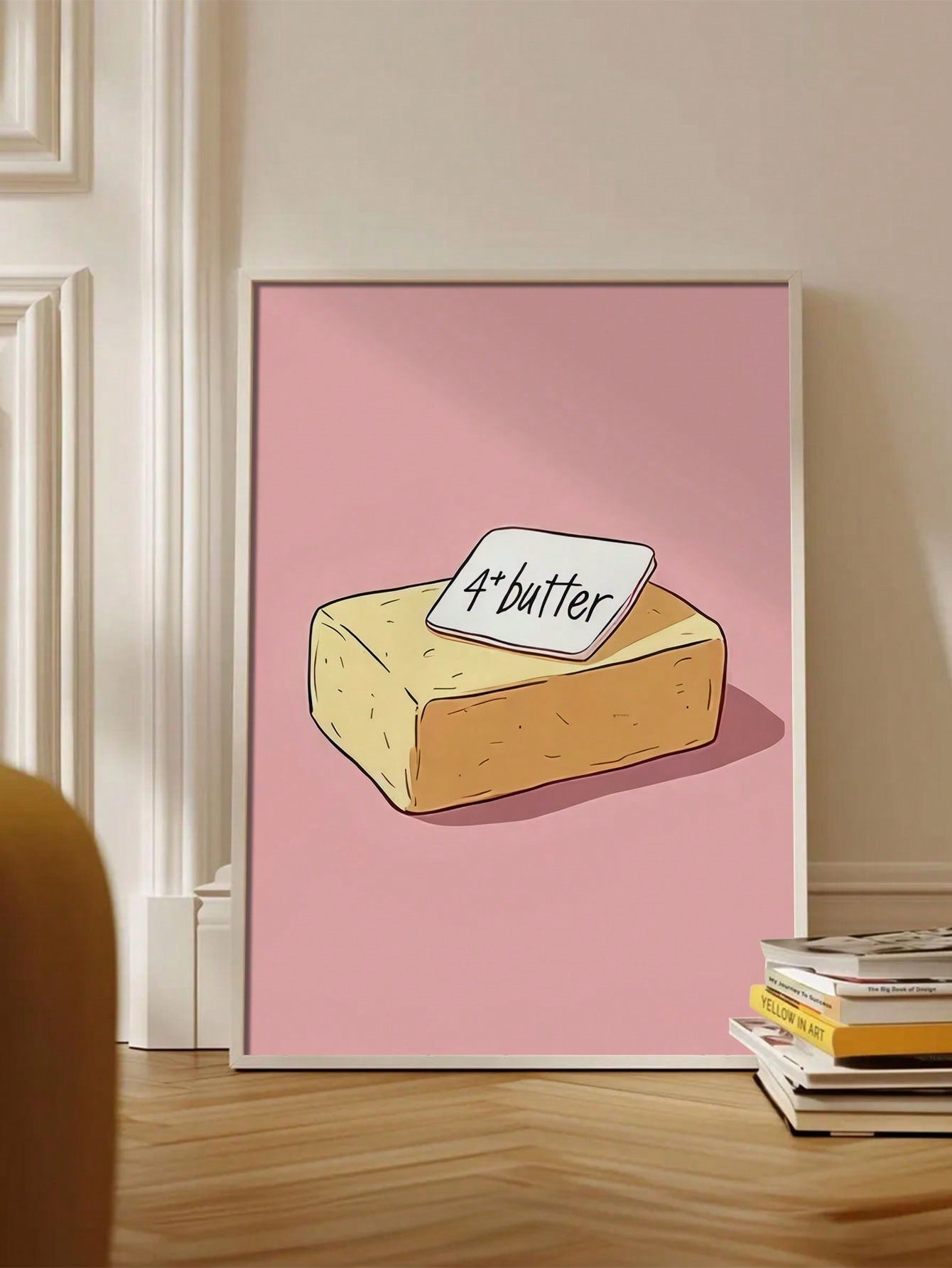 Add a touch of whimsy to your space with this minimalist Cartoon Butter Block Canvas Art. The frameless design offers clean, contemporary appeal while the playful butter motif introduces an unexpected element of fun to any room. Expertly printed on high-quality canvas, this distinctive piece serves as both a conversation starter and a sophisticated accent for modern interiors.