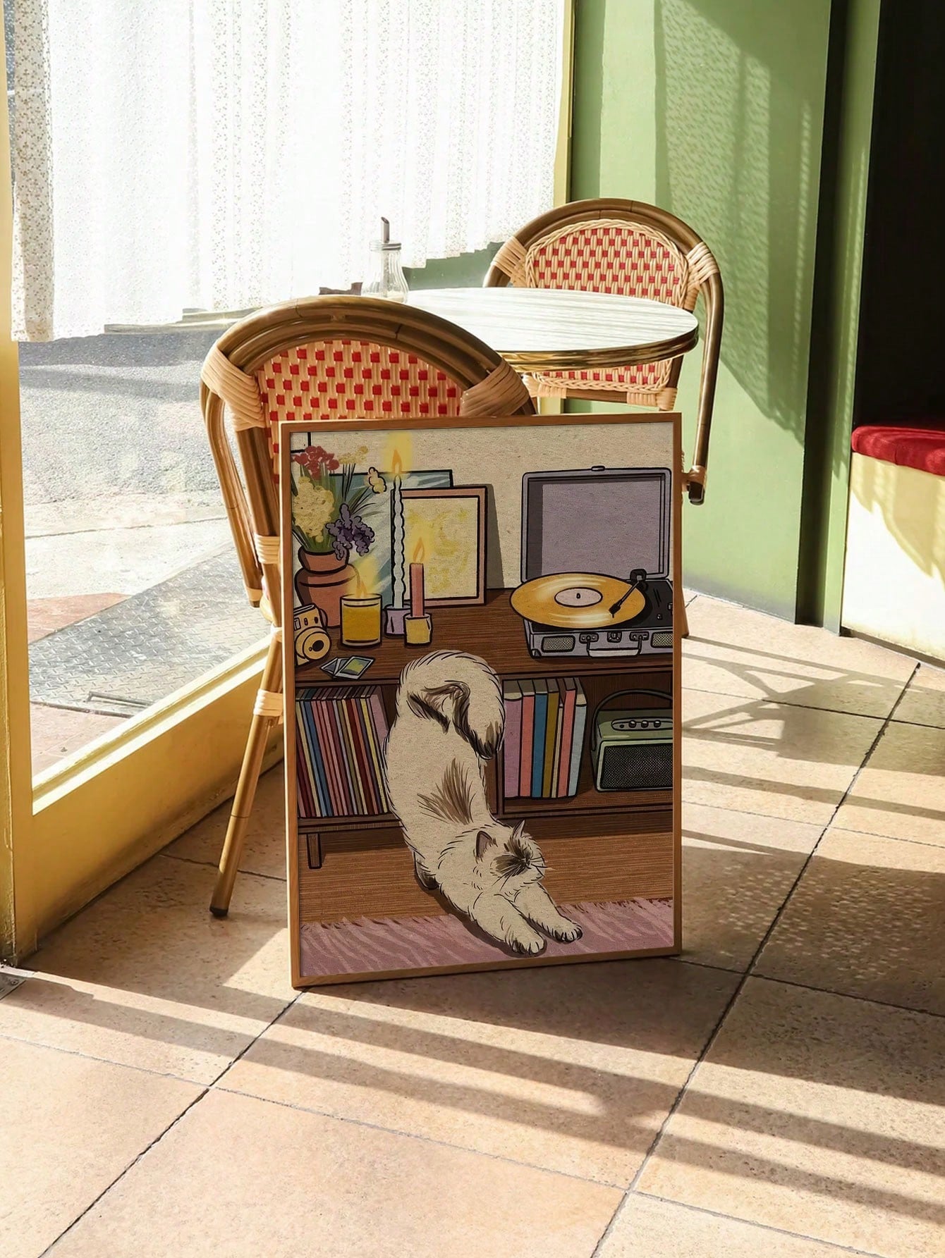 Introduce a playful touch to your home decor with our Whimsical Cat Canvas Art. This abstract, unframed wall decor boasts a unique design that is sure to capture attention. Made with high-quality materials, it offers a durable and artistic addition to any room.