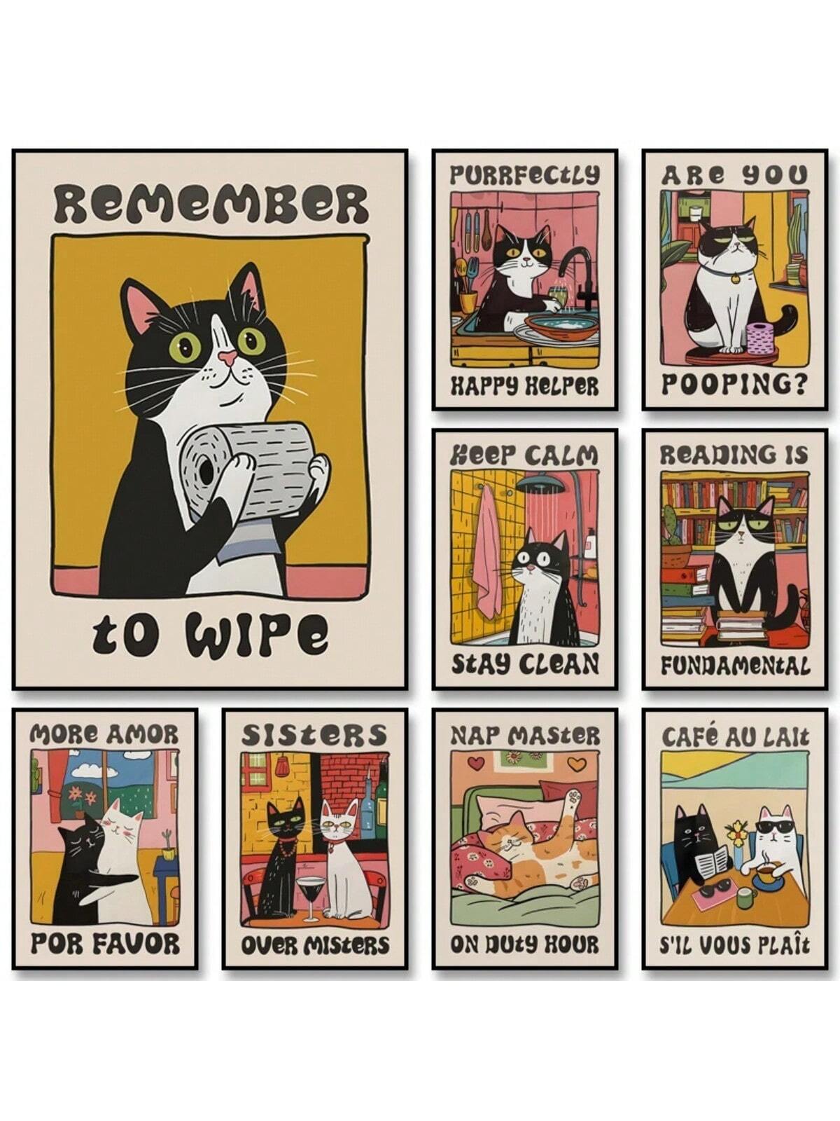 Bring culinary charm to your kitchen with this delightful retro canvas poster featuring a whimsical cat chef. This vintage-inspired artwork combines playful character design with nostalgic aesthetics, making it an ideal statement piece for food lovers and cat enthusiasts alike. The high-quality canvas construction ensures durability and vibrant color retention, while the timeless retro style complements both modern and traditional kitchen décor. Whether you're decorating your own space or searching for a me