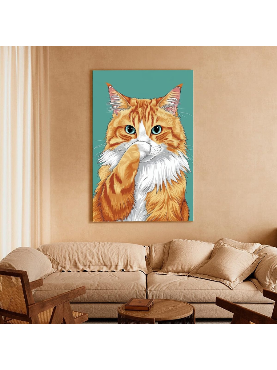Introducing the Whimsical Cat Toilet Art - a hilarious bathroom wall poster guaranteed to bring purr-fect laughter to your everyday routine. Made with high-quality materials, this funny poster is sure to brighten up any bathroom and make even your furry friend chuckle. Order now and add some whimsy to your washroom!