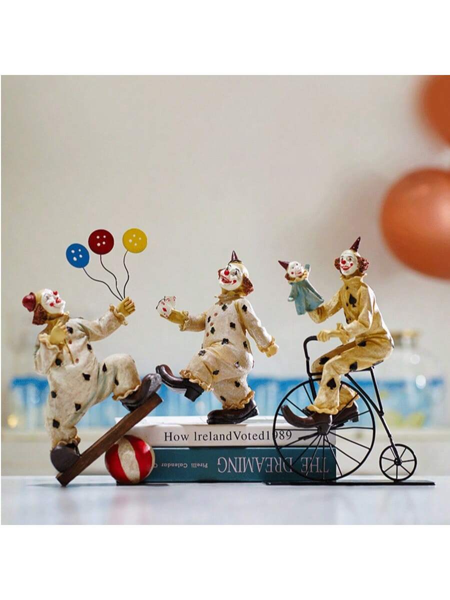 This Whimsical Clown-Style Art Statue brings a touch of playfulness to any living room or office decor. Expertly crafted with intricate details, this unique figurine showcases your love for the arts while adding a whimsical touch to your space. Elevate your home or office with this one-of-a-kind piece.