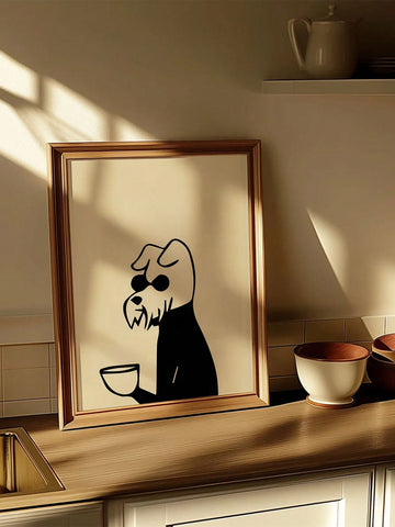 Add a touch of whimsy to your living space with this distinctive canvas print featuring a dog enjoying coffee. The modern aesthetic combines playful charm with contemporary design elements, making it an ideal statement piece for any room. This high-quality canvas print serves as both sophisticated wall art and a conversation starter, perfectly complementing various home décor styles while expressing your unique personality.