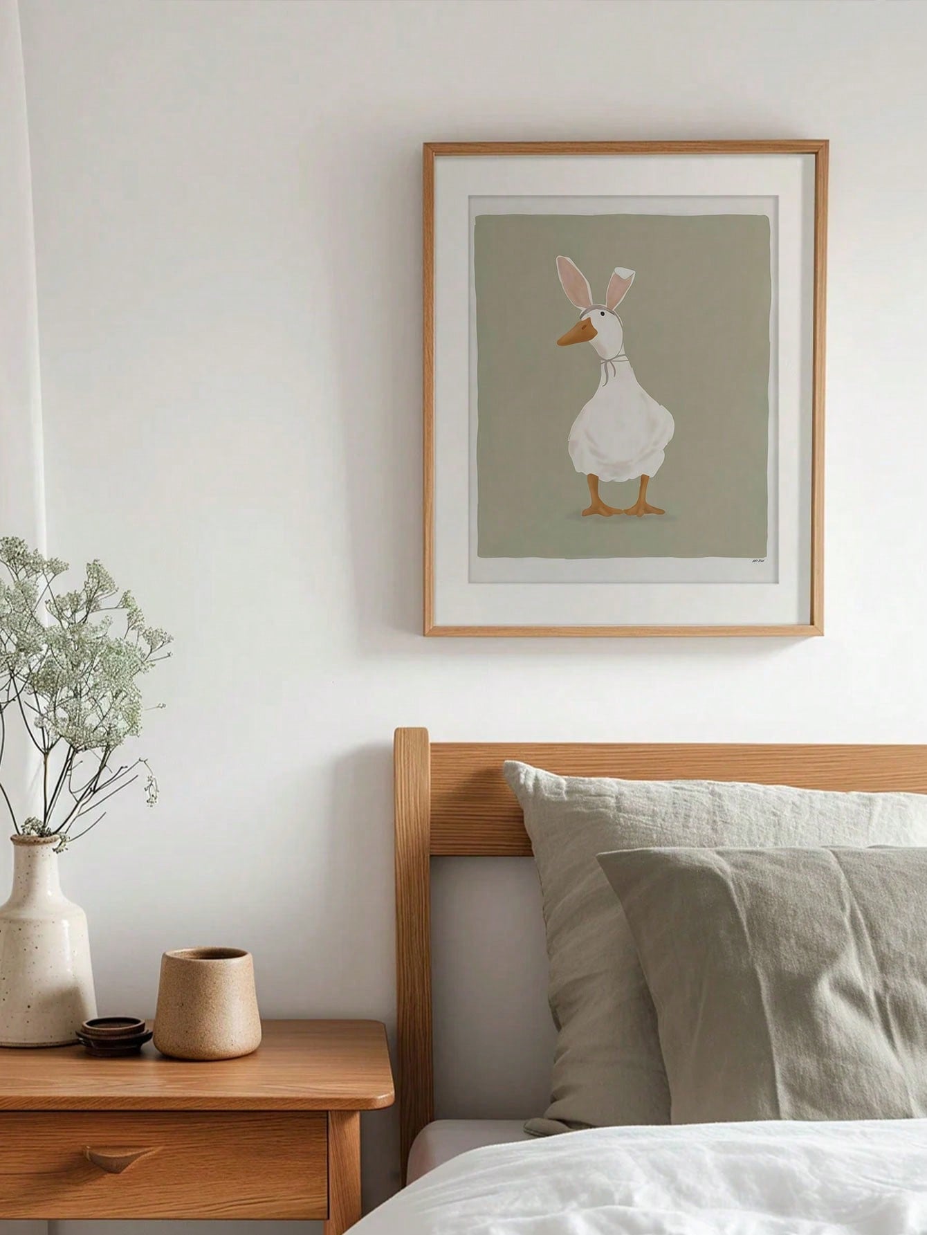 This Whimsical Easter Charm canvas poster features a vintage duck and bunny ears, adding a playful touch to your home décor. The unframed design allows for easy customization and the high-quality canvas material ensures long-lasting durability.