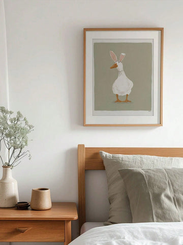 This Whimsical Easter Charm canvas poster features a vintage duck and bunny ears, adding a playful touch to your home décor. The unframed design allows for easy customization and the high-quality canvas material ensures long-lasting durability.