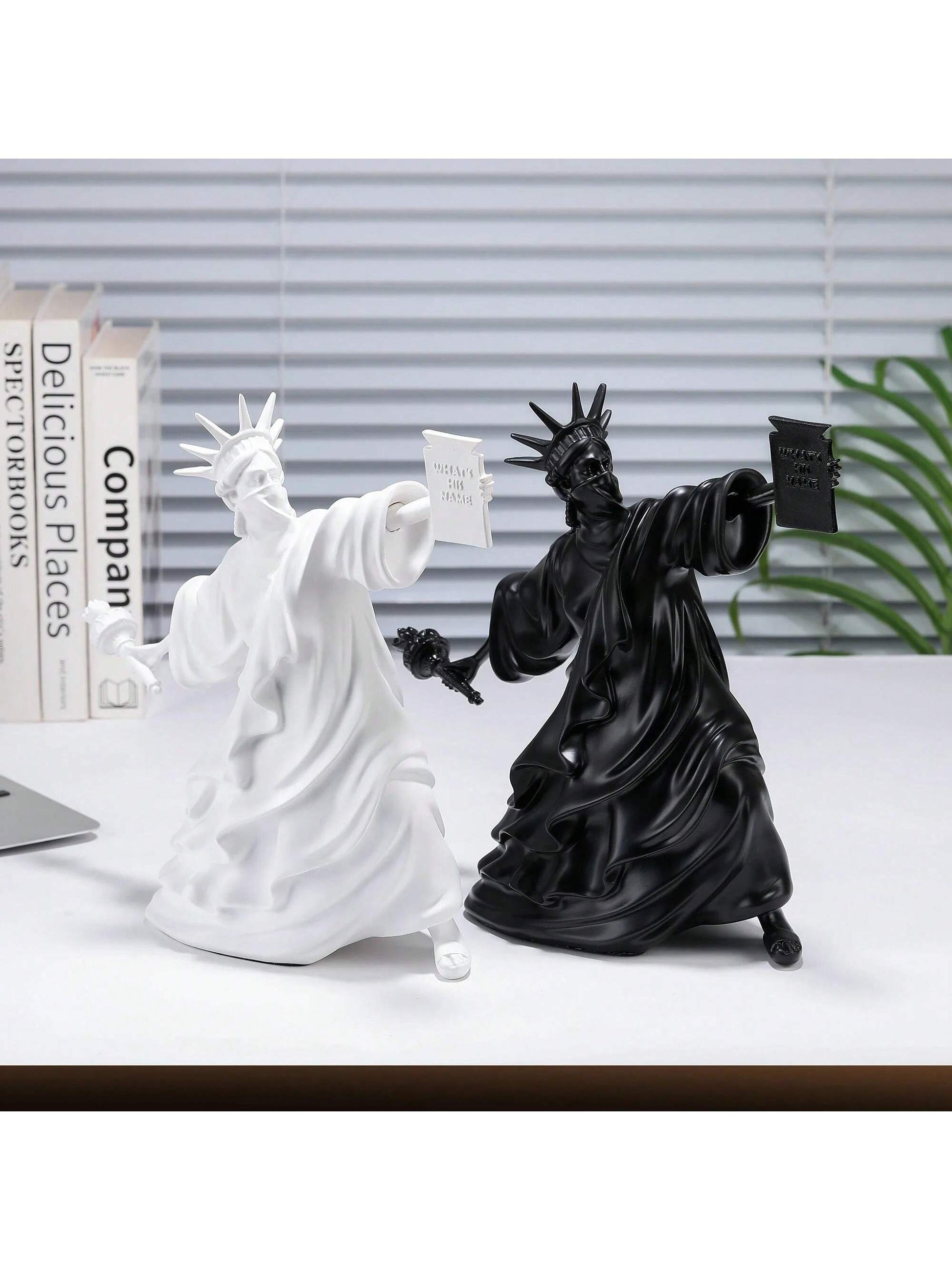 This Whimsical Flame Girl Statue is a whimsical and artistic interpretation of the iconic Statue of Liberty. Handcrafted from durable materials, this abstract statue of Liberty home decor piece adds a touch of sophistication and patriotism to any space. Showcase your love for art and country with this unique statue.