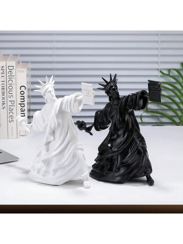 This Whimsical Flame Girl Statue is a whimsical and artistic interpretation of the iconic Statue of Liberty. Handcrafted from durable materials, this abstract statue of Liberty home decor piece adds a touch of sophistication and patriotism to any space. Showcase your love for art and country with this unique statue.