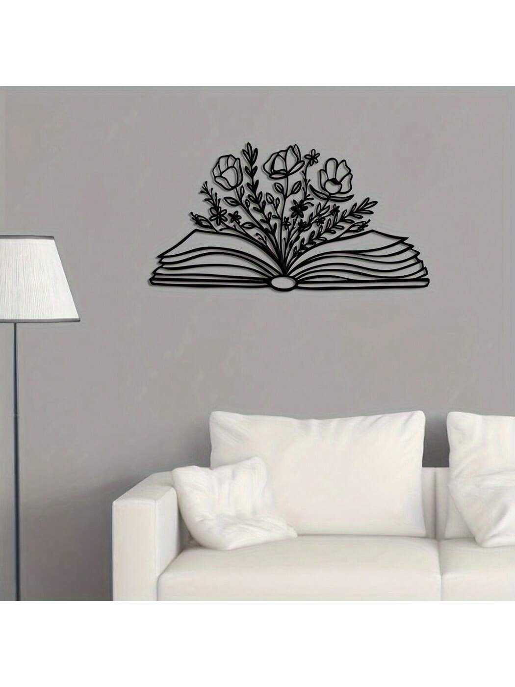 Transform any space into a book lover's paradise with this Whimsical Floral Book Wall Art. Featuring beautiful, vibrant florals and a classic stacked book design, this art piece adds a unique touch to any library or bookshelf. Made with high-quality materials, it's the perfect decor for any book lover's home.