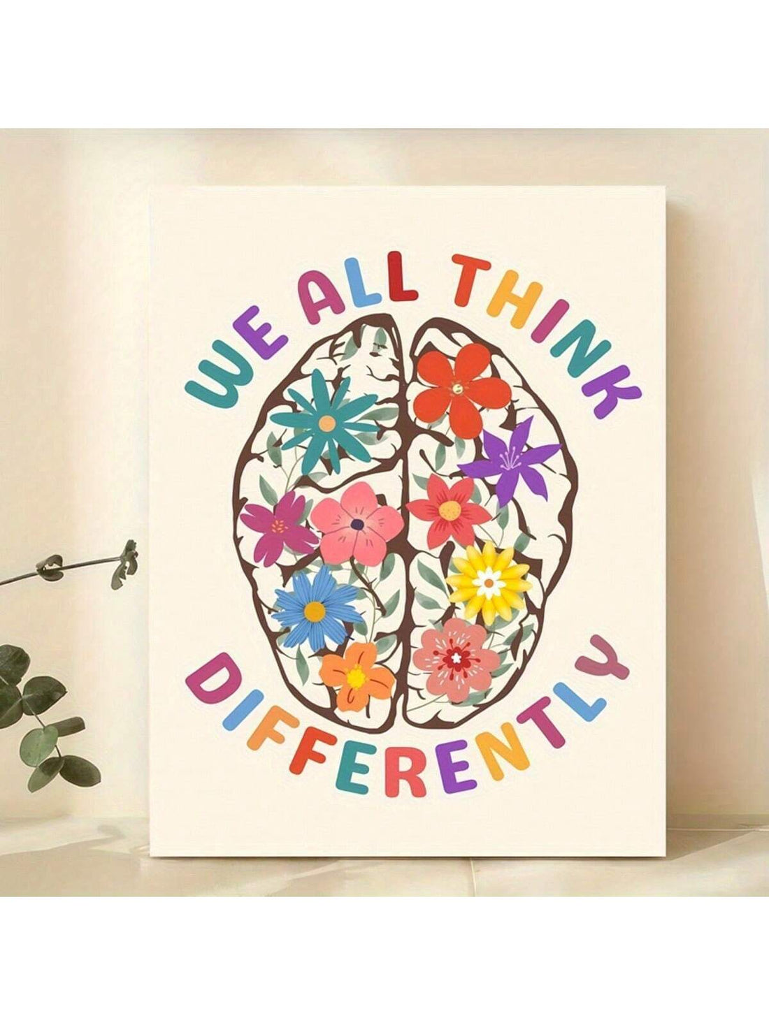 This Whimsical Flower Brain Canvas Poster is perfect for those who celebrate unique ideas. The colorful design showcases the beauty and creativity of the human mind, inspiring others to think outside the box. Hang it in your office or home to add a touch of whimsy and motivation.