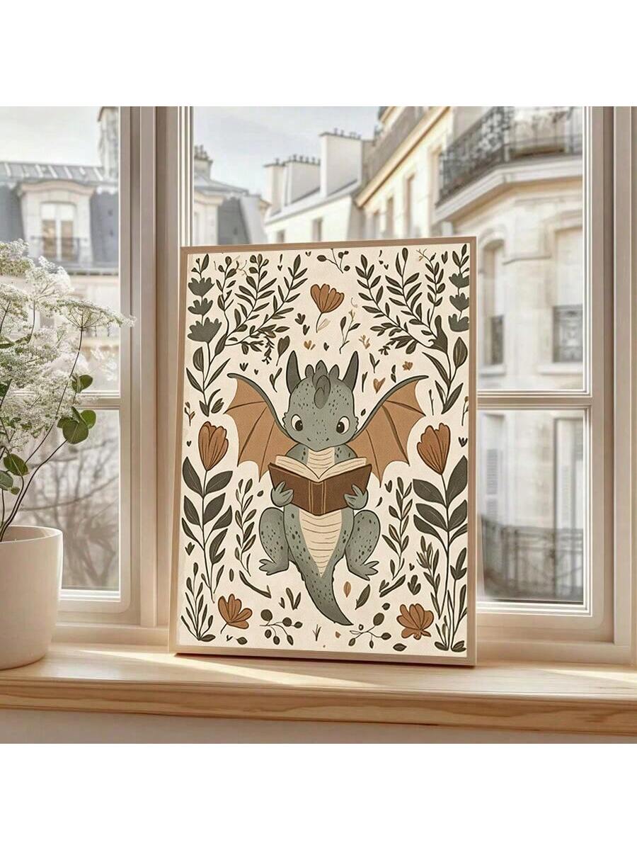 Add a touch of magic to your nursery or home with this whimsical frameless dragon art print. Featuring a charming dragon engrossed in a book, this digital download brings a playful yet sophisticated element to any space. Perfect for inspiring imagination and creating a cozy atmosphere, it’s an easy-to-access piece that complements a variety of decor styles without overwhelming the room.