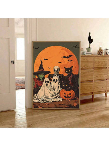 Add a touch of playful spookiness to your home with this whimsical frameless Halloween wall art. Featuring charming pumpkins and ghostly figures, this canvas print delivers vibrant, detailed imagery without the distraction of a frame. Its modern design enhances seasonal decor with subtle creativity, making it a distinctive piece that complements any room. Crafted for lasting quality, it brings both festive spirit and artistic elegance to your unique home environment.