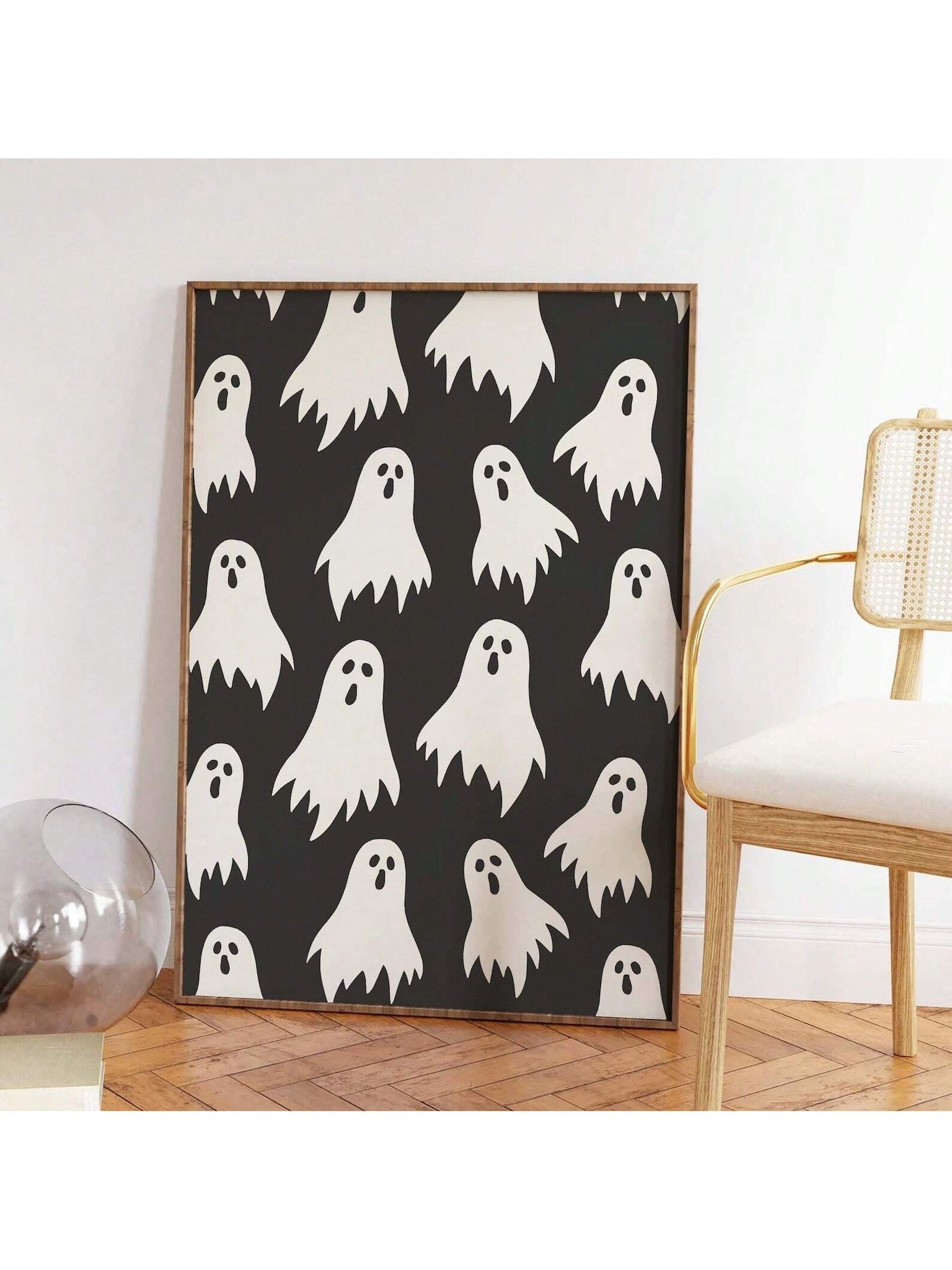 Add a playful touch to your Halloween decor with this Whimsical Ghost Wall Art. Featuring a spooky yet adorable ghost design, this poster perfectly blends Halloween spirit with kawaii charm. Ideal for creating a cozy, festive atmosphere, it complements any space dedicated to seasonal or playful home decoration. Crafted for easy display, it brings a subtle, expert-crafted design element to your walls without overwhelming your existing decor. Perfect for those who appreciate both spooky aesthetics and cute, l