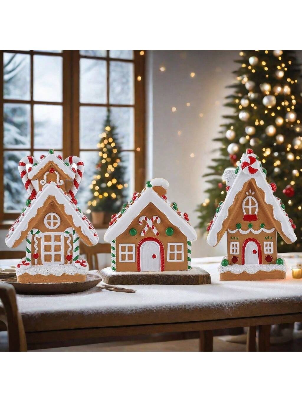 Bring festive charm to your holiday table with this enchanting gingerbread candy house decoration. Meticulously crafted with whimsical details, this charming piece captures the magic of Christmas traditions while serving as an eye-catching centerpiece. Its delightful design makes it an ideal gift for holiday enthusiasts and a treasured seasonal ornament that celebrates the warmth of the season. Display it proudly during gatherings or give it to someone special who appreciates timeless holiday décor.