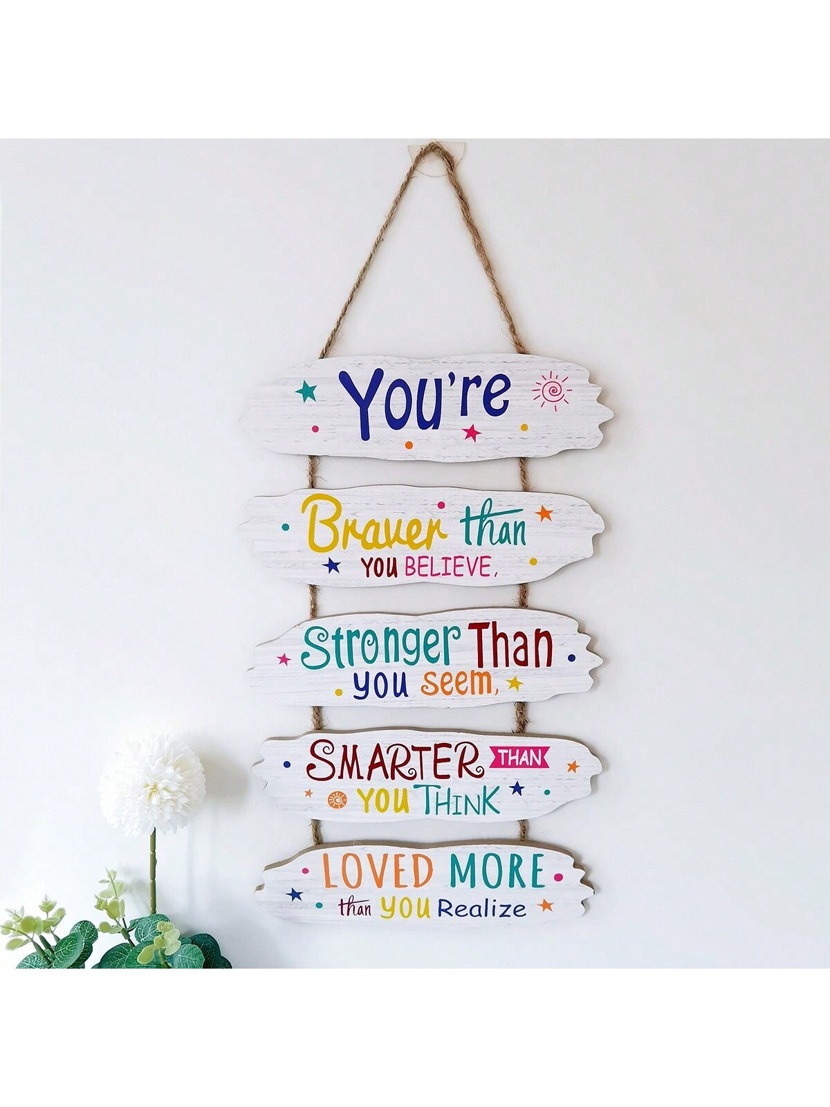 Elevate your child's room decor with our Whimsical Hanging Tags Set. These inspiring tags add a touch of whimsy to any space, while promoting creativity and imagination. Made with high quality materials, these tags are durable and easy to hang. Perfect for any child's room!