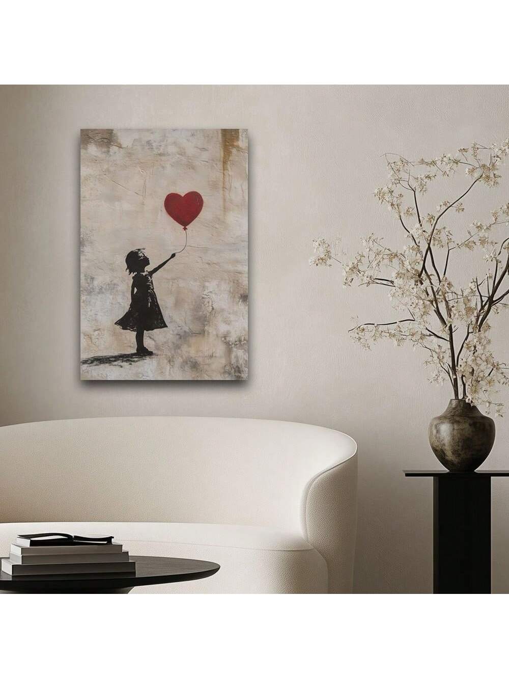 This frameless canvas art features a little girl with a red balloon, adding whimsy and charm to any room. Made with high quality materials, this piece is sure to be a durable and beautiful addition to your home decor.