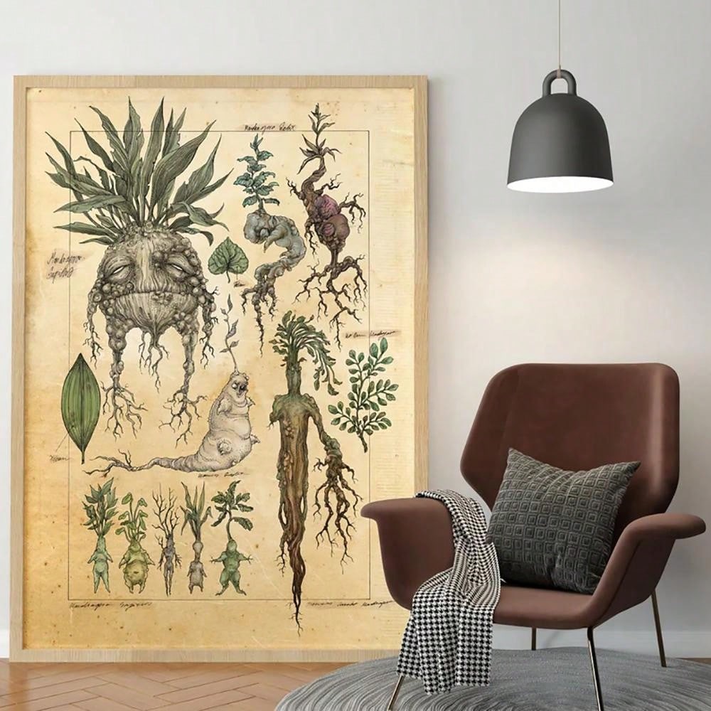 Add a touch of enchantment to your kitchen décor with our Whimsical Herbal Wall Art. This captivating canvas print features hand-drawn botanical illustrations that will bring a natural and soothing ambiance to your space. Crafted with high-quality materials, it is a charming addition to any home.
