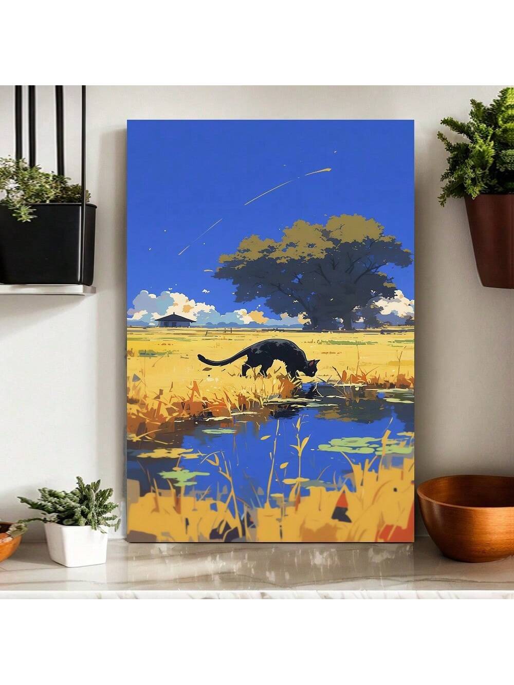 This Whimsical Kitten Canvas Art is the perfect playful addition to any space. Made with high-quality materials, it adds a touch of charm to your home decor. With its adorable design, it will make you smile every time you see it. Bring a sense of joy and whimsy to your home with this delightful canvas art.