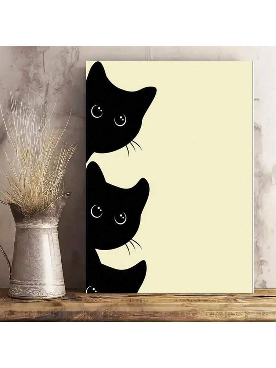 Enhance your child's room with our Whimsical Kitten Canvas Art. This adorable abstract poster adds a touch of cuteness to any room. Made with high-quality canvas, it is durable and long-lasting. Let your child's imagination run wild with this playful and charming art piece.