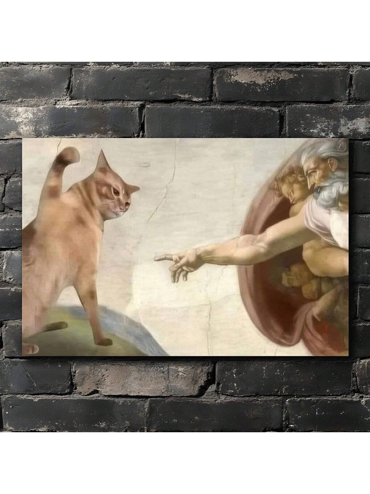 Transform your space with our Whimsical Michelangelo's Cat Canvas Art Print. This stylish, waterproof wall decor features a playful artistic interpretation that adds sophistication to any home or office environment. The durable canvas construction ensures longevity while the whimsical design provides a conversation-starting focal point for your interior design scheme.