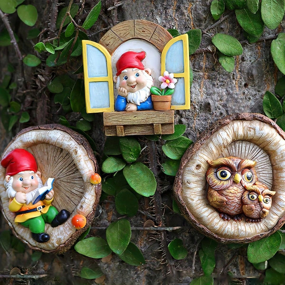 Add a touch of whimsy to your garden with the Whimsical Miniature Fairy Garden Tree Hugger Sculpture. This enchanting outdoor and home décor statue will bring a playful and magical element to any space. Made of durable materials, this charming sculpture is sure to delight and inspire for years to come.