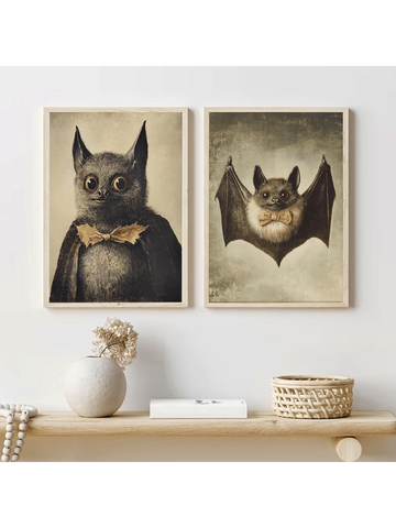 Add a playful touch to your home with this set of two whimsical monster wall art prints featuring funny Halloween bats. Perfect for seasonal decor or year-round charm, these unique prints bring character and a lighthearted vibe to any room. Crafted to stand out, they offer an expert blend of humor and style that enhances your living space with festive personality.