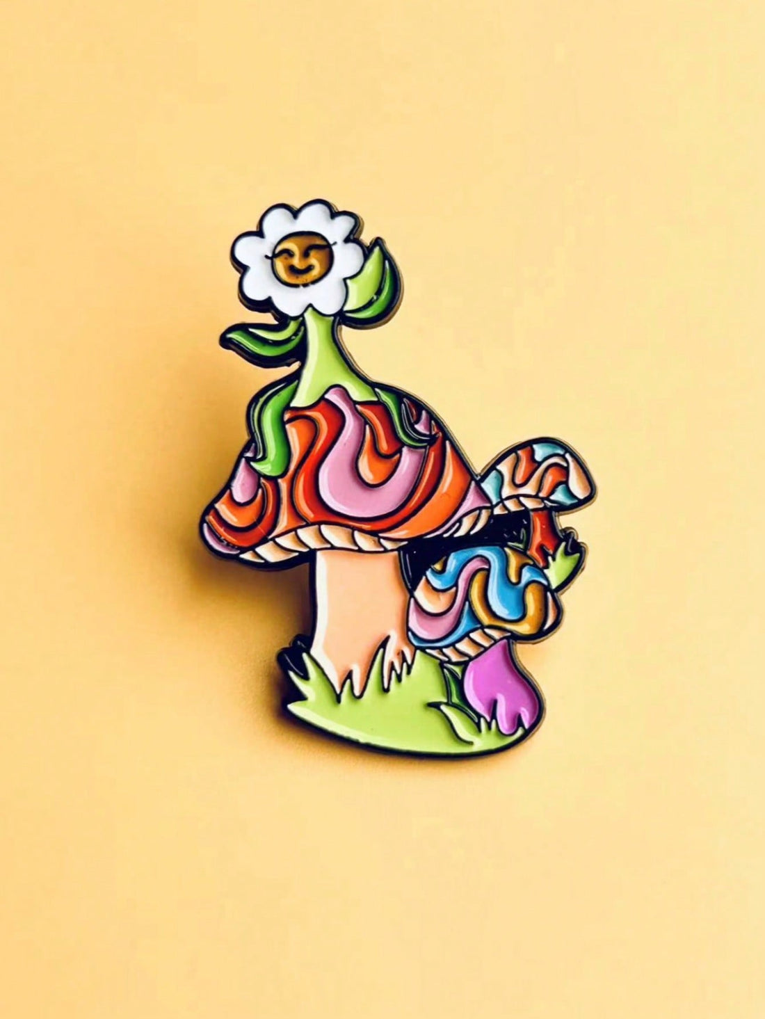 Our Whimsical Mushroom Enamel Brooch is a colorful and playful accessory perfect for kids and friends alike. Made with high-quality enamel, this brooch is a unique addition to any outfit. Add a touch of whimsy to your style with this delightful accessory.