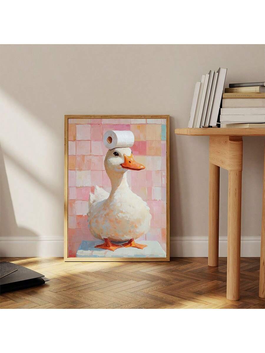Transform your bathroom or living space with this whimsical pink duck canvas poster. The charming design adds a playful yet sophisticated touch to any room, creating a focal point that balances aesthetic appeal with personality. Crafted with quality materials, this decorative piece seamlessly integrates into various interior styles while maintaining its distinctive character.