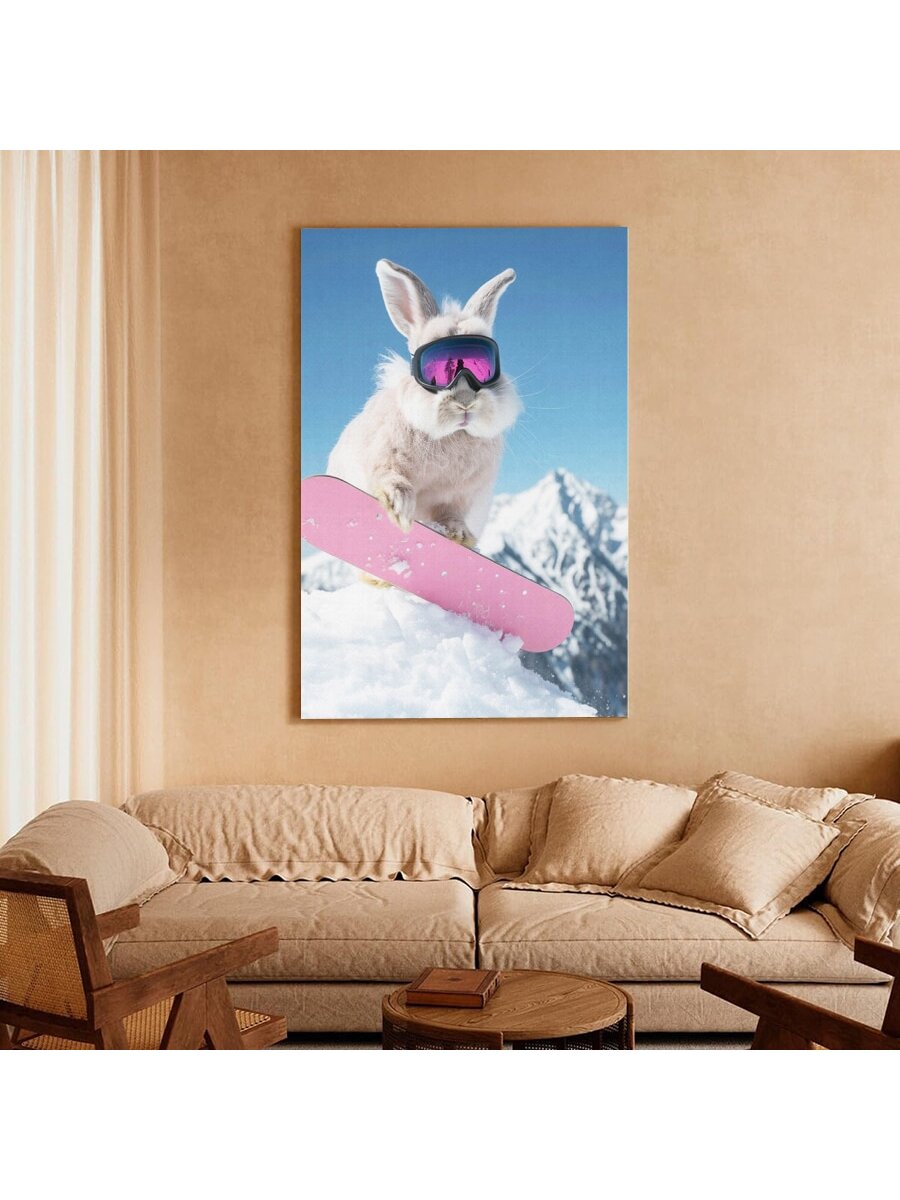 This Whimsical Pink Skateboard Rabbit Canvas Art is the perfect addition to any trendy home decor. With its playful yet chic design, it will add a touch of style to any room. Made with high-quality materials, this canvas art is durable and long-lasting. A must-have for any skateboard and bunny enthusiast!