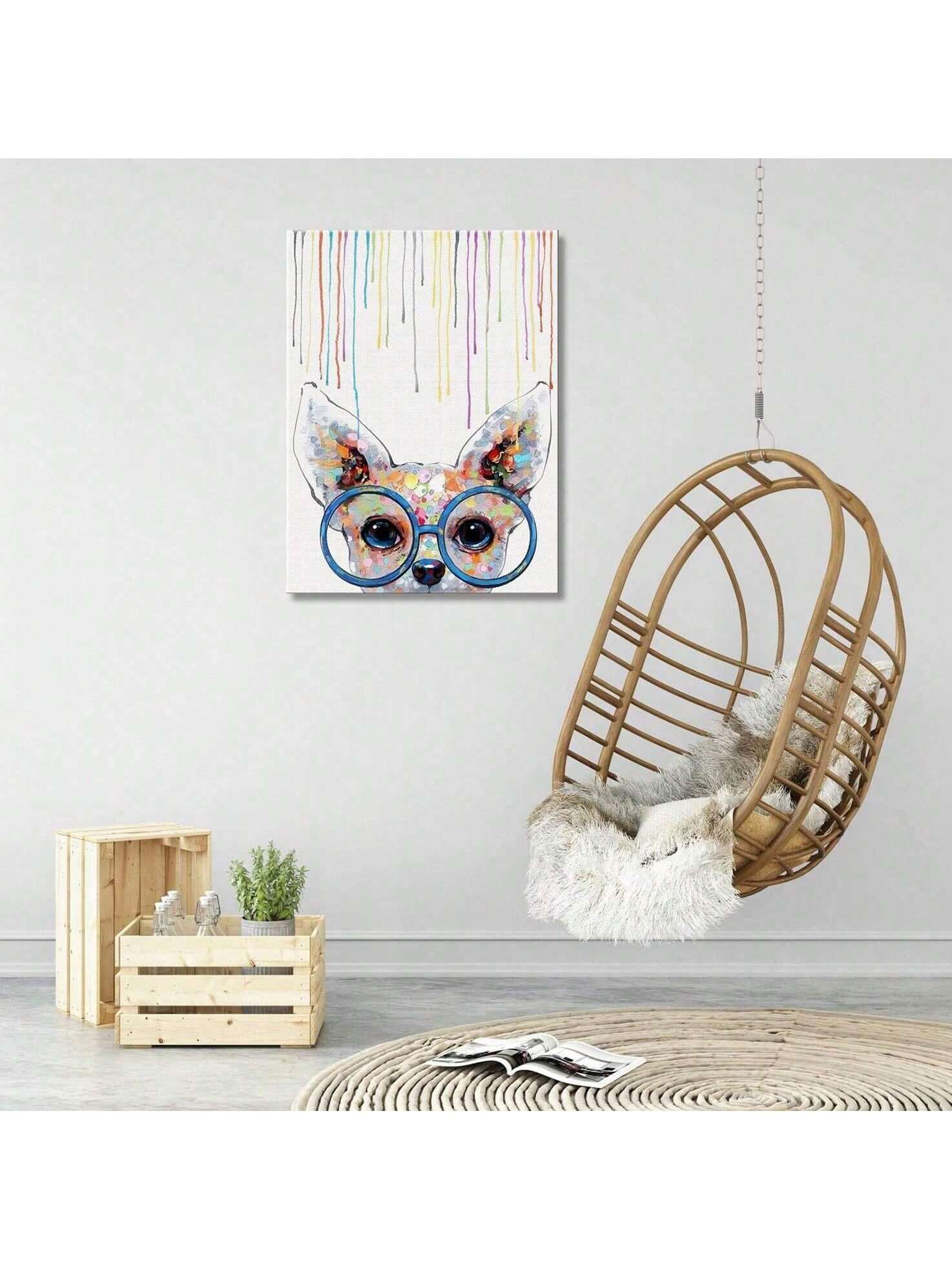 Add a touch of whimsy and color to your kid's room with our Whimsical Pup Wall Art. This framed dog print is the perfect addition to any child's room, adding a playful and vibrant element to the decor. Handcrafted with care, it is a must-have for pet lovers and young imaginations alike.