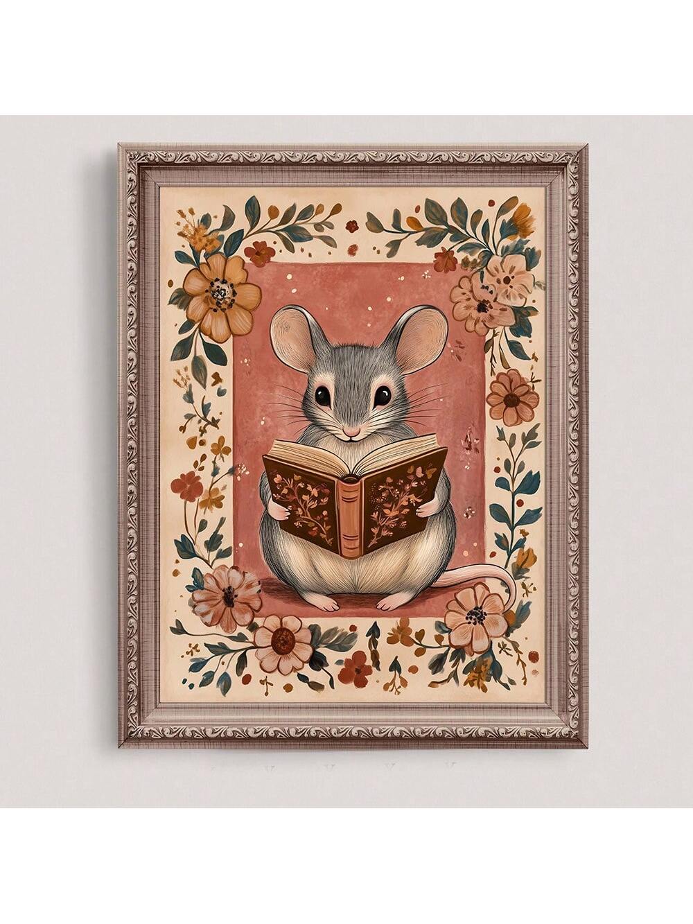 Celebrate the joy of reading with this Whimsical Reading Mouse Folk Art Canvas Print. Perfectly blending cottagecore charm with artistic whimsy, this piece adds a cozy, inviting touch to any book lover’s space. Crafted with attention to detail, it enhances your home decor by bringing warmth and personality to your walls. Ideal for creating a serene reading nook or enriching a living area, this canvas print is a tasteful choice for those who appreciate both art and literature.