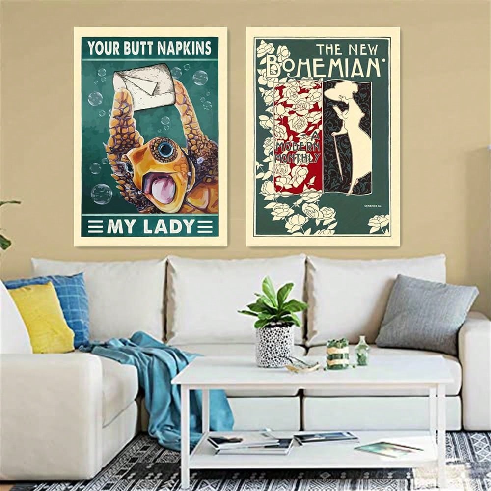 Elevate your home decor with our Whimsical Sea Turtle Canvas Art. This Vintage Bohemian Poster Set adds a unique touch to any room. Perfect for those with a love for sea creatures and bohemian style. Crafted with quality canvas for a lasting impression. Transform your home into a stylish oasis with this charming set.