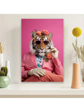 This Whimsical Tiger Canvas Art Print is a charming addition to any home decor. With its vibrant colors and playful design, it brings a touch of joy to any room. Made using high-quality materials and framed for a polished look, it also makes for a thoughtful and unique gift.