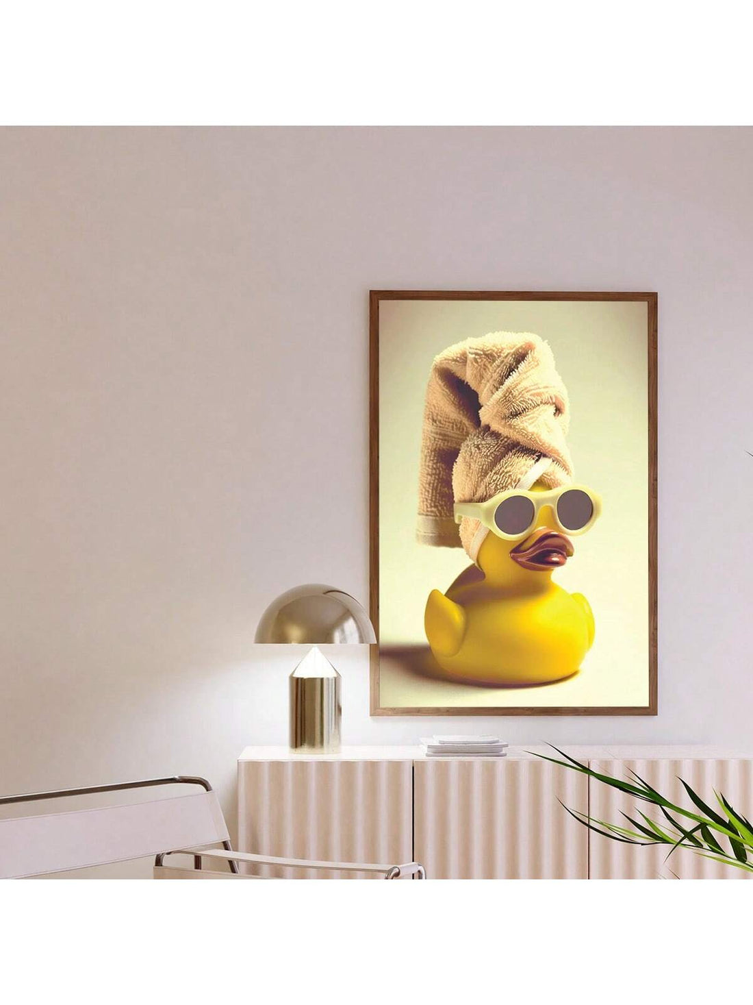 Transform your bathroom and living room into a fun and quirky space with our Whimsical Vintage Duck Canvas Wall Art. Featuring a whimsical duck wearing sunglasses, this wall art adds a touch of playfulness to any room. Made with durable duck canvas, it is perfect for long-lasting decor.