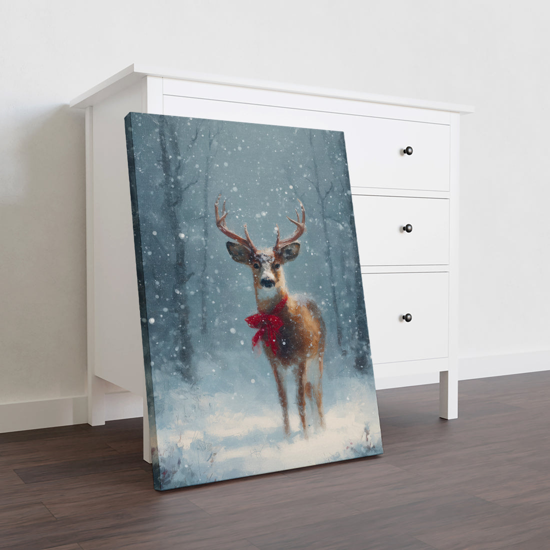 Enhance your living space with the Winter Forest Deer Canvas Wall Art, a refined choice for Christmas holiday decor. Featuring a serene winter forest scene with a graceful deer, this canvas adds a touch of nature’s tranquility to your living room, sofa backdrop, or bedside area. Its subtle seasonal charm complements various interior styles, creating a cozy and elegant atmosphere throughout the holiday season. Crafted for durability and visual appeal, this artwork is an expert selection for those seeking tas