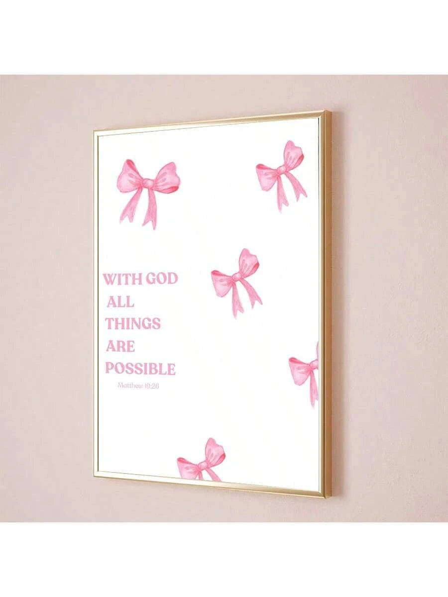 Decorate your home with a timeless reminder of faith with our "With God All Things Are Possible" wall art. This inspirational piece features a elegant design and a powerful message, perfect for bringing a touch of spirituality to any room. Made with high quality materials, it is a lasting addition to your home.